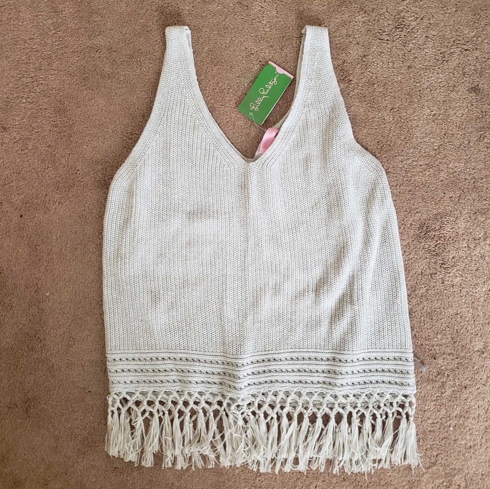 Lilly Pulitzer Dulce Metallic Knit Fringe …